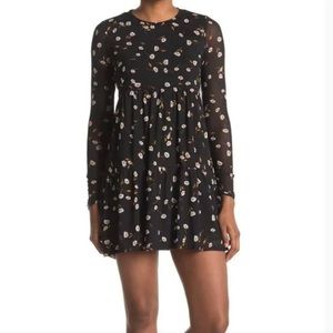 AFRM black floral swing dress